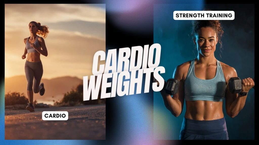 Strength Training vs Cardio: Which Workout Really Wins for Fat Loss and Health? 2 cardio vs weights female fitness