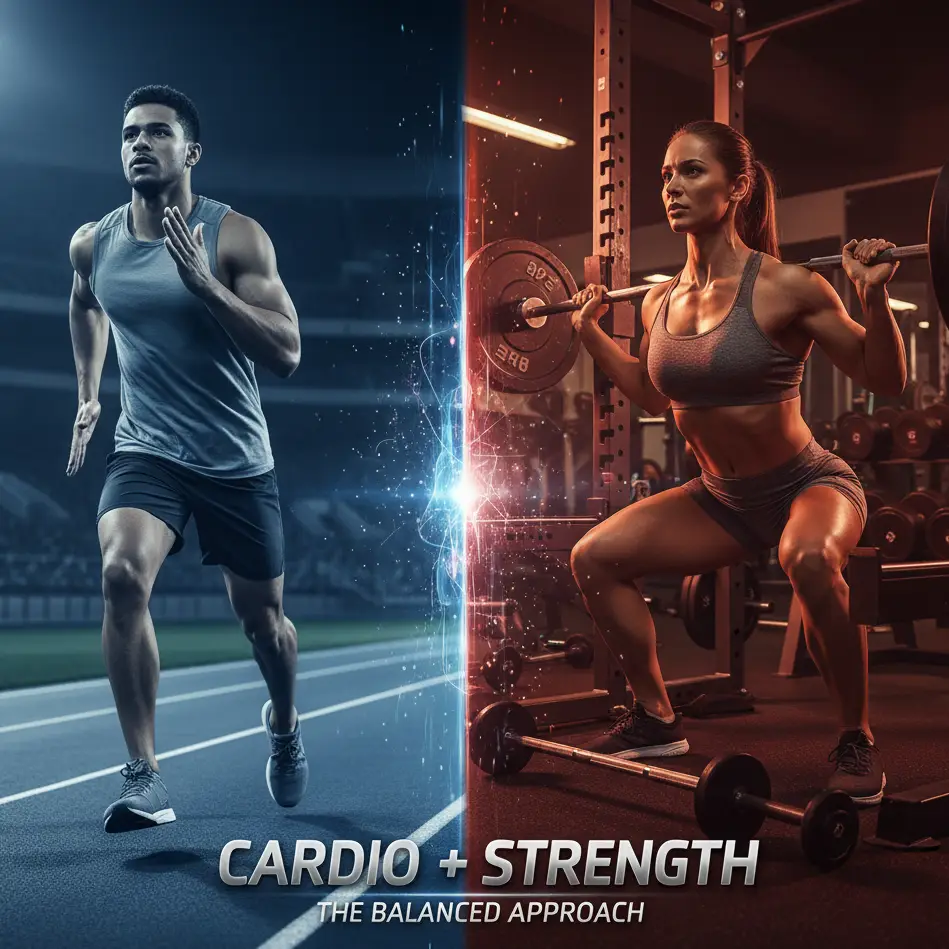 Cardio vs weights for fat loss visual comparison