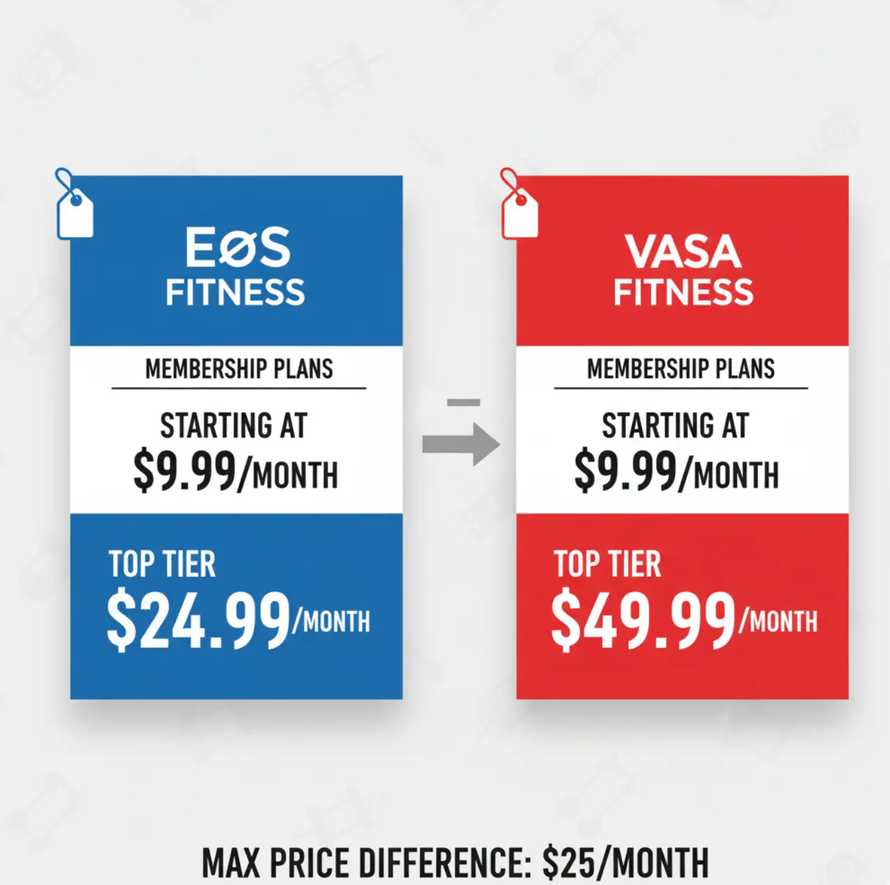 EōS Fitness vs VASA Fitness: Best Value Gym Comparison 2025 2 EōS Fitness vs VASA Fitness membership pricing comparison
