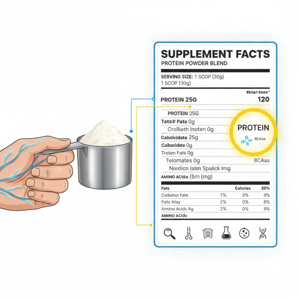 protein supplement ingredients concept