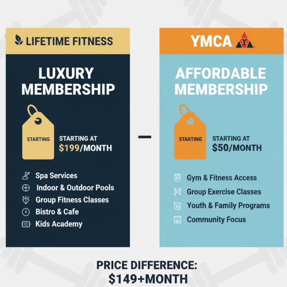 Lifetime Fitness vs YMCA membership price comparison