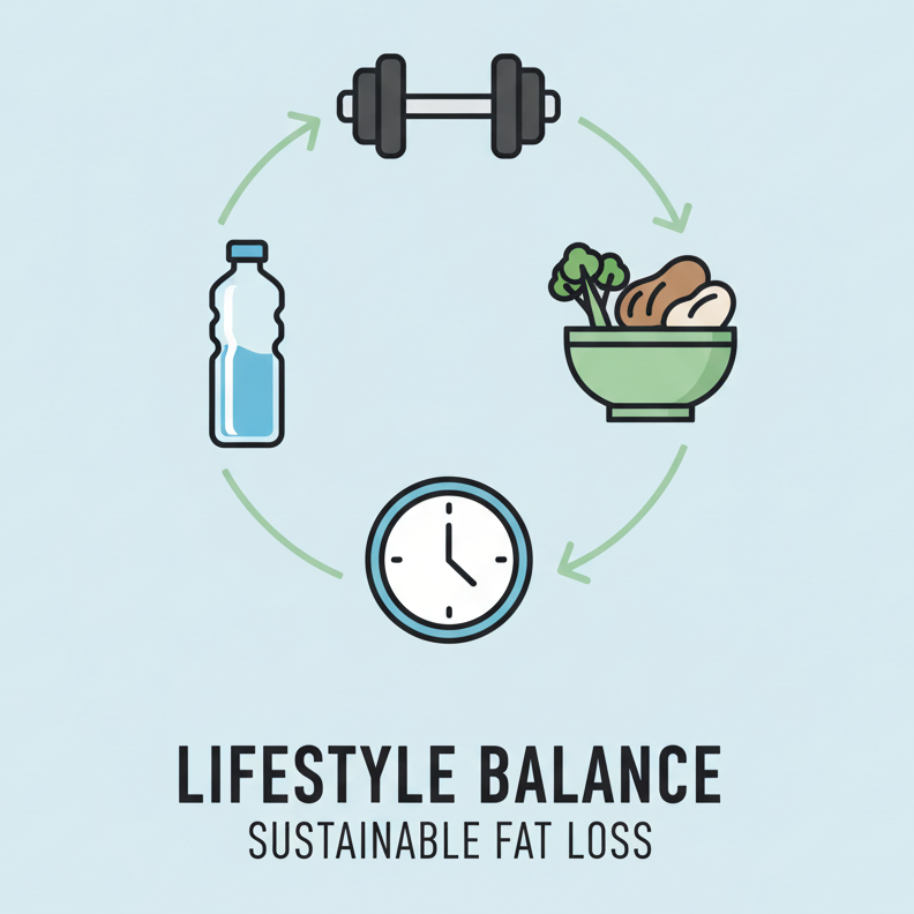 Lifestyle habits wheel for sustainable weight loss
