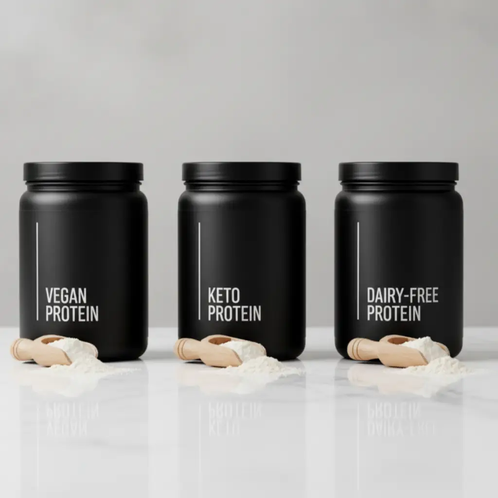 Vegan protein powder, keto protein powder, dairy-free protein