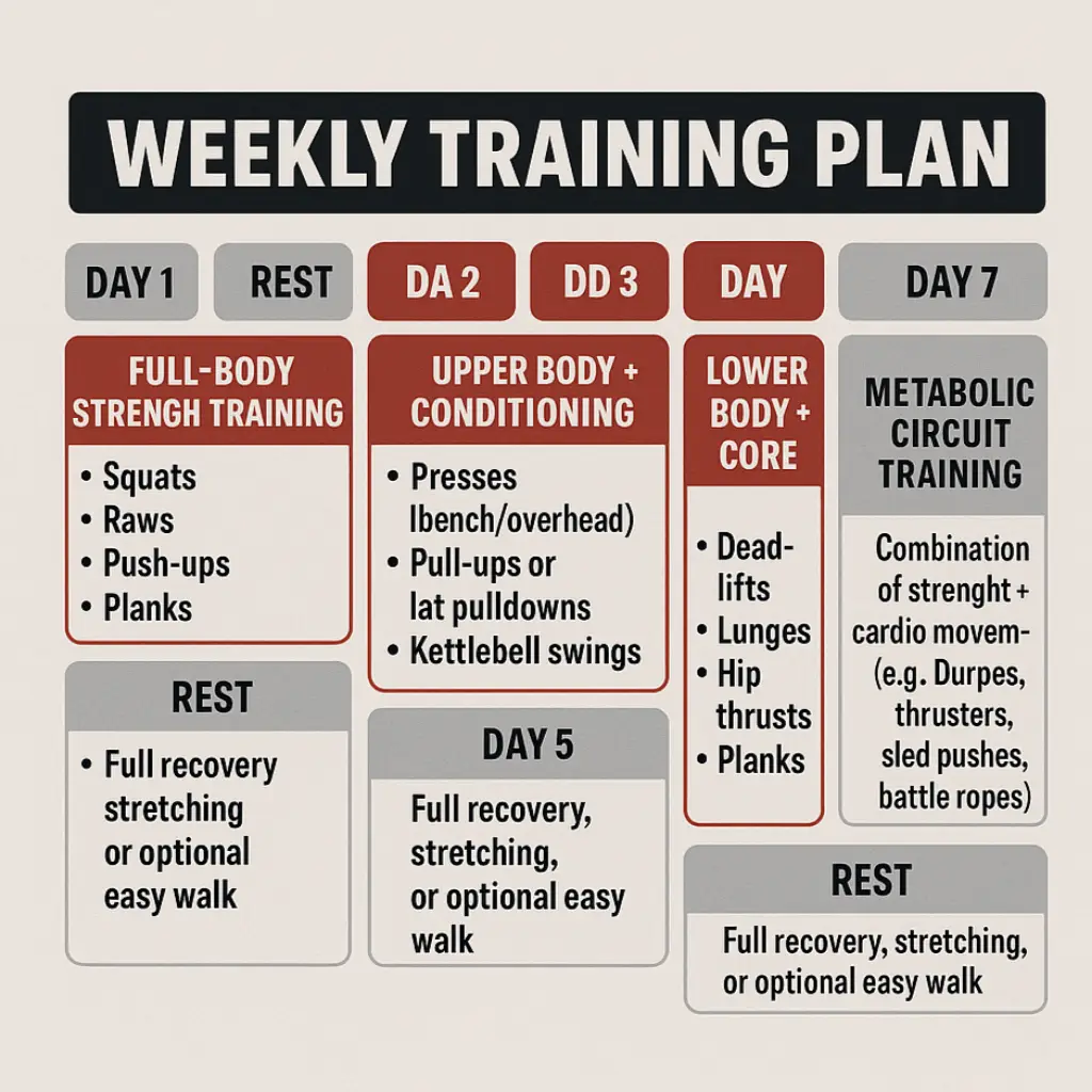 Weight loss gym plan weekly schedule