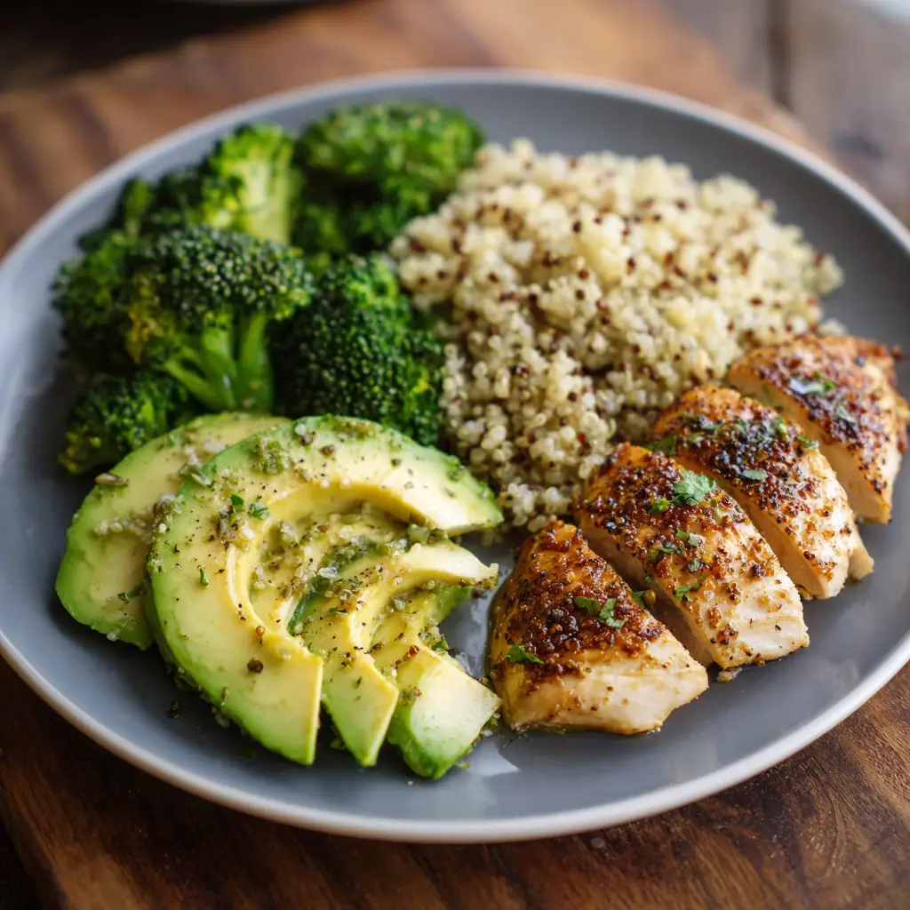 Balanced calorie deficit meal example